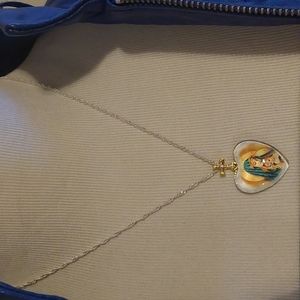 Mary & Baby Jesus ❤ Heart shaped Necklace **Brand New in packaging